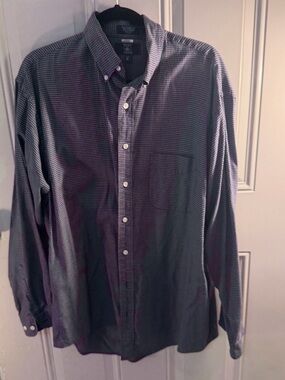 Hunt Club Men’s Button-Down Shirt - Navy and White Check